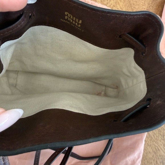 Miu Miu Dark Brown Leather Messenger Bag - Picture 5 of 5